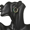 Dyed Natural Malaysia Jade Rondelle Bead & 201 Stainless Steel Hoop Earrings EJEW-JE07415-01-2