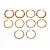 Glass Faceted Round Beads Hoop Earrings EJEW-JE04599-1