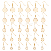 30Pcs 5 Style Flat Round Stainless Steel Dangle Earrings EJEW-UN0001-60-1