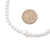 Shell Pearl Round Beaded Necklaces & Stud Dangle Earrings Sets for Women SJEW-JS01349-4