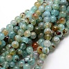 Dyed Natural Agate Round Beads Strands G-E321A-14mm-02-1