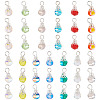130Pcs 13 Colors Glass Pendants PALLOY-TAC0194-2