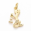 Rack Plating Brass Micro Pave Cubic Zirconia Pendants KK-B056-03G-01-2