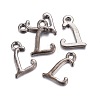 Gunmetal Plated Alloy Letter Pendants LS-PALLOY-J718-01B-L-2