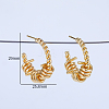 Twisted Coil Brass Wire Wrapped Stud Earrings YX7493-3