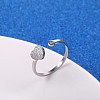 Stylish Adjustable Stainless Steel Heart Cuff Rings for Women CD3807-7-1