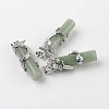 Tube Natural Green Aventurine Pendants G-L455-H03-1