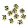 Brass Pave Cubic Zirconia Connector Charms KK-F892-53G-06-1