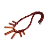 Natural Carnelian(Dyed & Heated) Round Beaded Fan Bib Necklaces NJEW-N064-04G-2