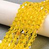 Transparent Electroplate Glass Beads Strands EGLA-A039-T2mm-L22-4