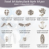 100Pcs 10 Styles Tibetan Style Alloy Beads FIND-AR0004-16-2