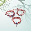 6Pcs 6 Style Resin Evil Eye Braided Bead Bracelets Set BJEW-JB08340-2