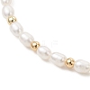 Natural Cultured Freshwater & Brass Beaded Slider Bracelets BJEW-JB13324-02-3
