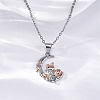 Brass Moon Fox Pendant Cable Chain Necklaces for Women LS-NJEW-C067-02P-1