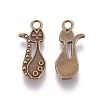 Tibetan Style Alloy Kitten Pendant Settings for Enamel LS-PALLOY-A15359-AB-NF-2
