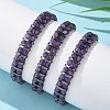 Natural Amethyst and Synthetic Hematite Adjustable Braided Bead Bracelets BJEW-H626-01-10-1