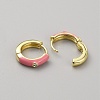 Enamel Hoop Earrings with Clear Cubic Zirconia EJEW-WH0004-39C-3