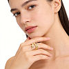 Adjustable 304 Stainless Steel Snake Shaped Cuff Open Rings for Women QO4432-1-2
