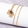 304 Stainless Steel Glass Drill Birth Stone Constellation Pendant Necklaces STAS-D305-08G-F-5