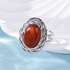 Oval Natural Red Jasper Finger Rings RJEW-M063-01P-12-3