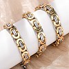 9MM Two Tone 304 Stainless Steel Byzantine Chain Necklaces for Women Men NJEW-F363-03GP-2