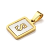 PVD Vacuum Plating 304 Stainless Steel Pave Natural White Shell Pendants LS-STAS-S130-03G-S-2