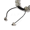 10mm Round Natural Labradorite Braided Bead Bracelets BJEW-C067-01C-14-4