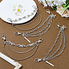 4Pcs 2 Styles Alloy Shoe Chains AJEW-HY0002-34-4