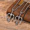 Stainless Steel Viking Trident Pendant Box Chain Necklaces for Men PW-WGE41E0-01-4