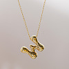 Brass Chunky Initial Pendant Necklaces WG97A63-23-1
