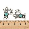 Synthetic Turquoise & Alloy Pendants PALLOY-H146-01AS-P-3