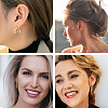 Yilisi 4Pair 4 Style C-shape Brass Stud Earrings DIY-YS0001-41-12