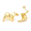 Rack Plating Brass Twist Stud Earrings for Women EJEW-D068-03G-2