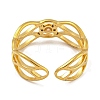 304 Stainless Steel Hollow Open Cuff Ring for Women RJEW-U015-05G-3