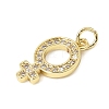 Brass Micro Pave Clear Cubic Zirconia Pendants CU-CBA3C32-05G-2