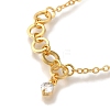 Flat Round Brass Micro Pave Clear Cubic Zirconia Round Chain Bracelets for Women BJEW-L696-104G-2