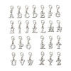 26Pcs Letter A~Z Alloy Rhinestone Pendant Decorations HJEW-JM02651-1