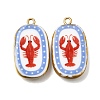 Fruit & Floral & Animals Printed Handmade Porcelain Pendants X-STAS-Z207-01G-05-1