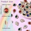 10Pcs Alloy Rhinestone Pendants ALRI-YW0001-25A-3