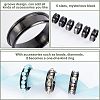 Unicraftale 12Pcs 6 Style Stainless Steel Grooved Finger Ring Settings STAS-UN0031-37-5