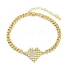 Brass Micro Pave Cubic Zirconia Link Bracelets LS-BJEW-M050-06G-03-4