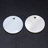 Natural White Shell Mother of Pearl Shell Pendants X-SSHEL-D080-3