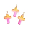 Two Tone Transparent Glass Pendants GLAA-A004-02B-2