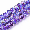 Transparent Spray Painted Glass Bead Strands GLAA-N035-03A-B03-1