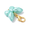 Opaque Acrylic Imitation Pearl Butterfly Pendant Decorations HJEW-JM03919-02-5