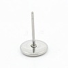 Tarnish Resistant 304 Stainless Steel Flat Round Stud Earring Settings X-STAS-I017-04-3