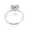 Rhodium Plated 925 Sterling Silver Micro Pave Cubic Zirconia Engagement Solitaire Ring Settings STER-N016-76P-3