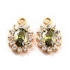Golden Brass Micro Pave Cubic Zirconia Charms X-ZIRC-Z023-04B-NR-2