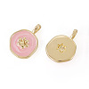 2Pcs Brass Enamel Pendants KK-TADJ0001-15A-2