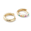 Brass Enamel Huggie Hoop Earrings EJEW-L234-062G-4